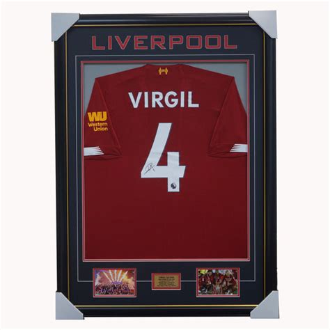 Virgil Van Dijk SIGNED Liverpool 2020 EPL Champions #4 Jersey Framed P ...