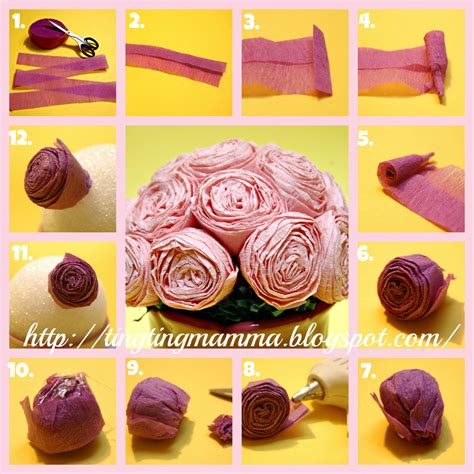 TingTingMamMa: Tutorial: Crepe Paper Rose Bouquet