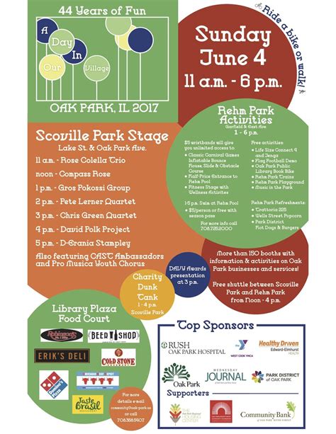 Oak Park's 44th annual Day In Our Village festival is happening this Sunday, June 4th! Oak Park ...