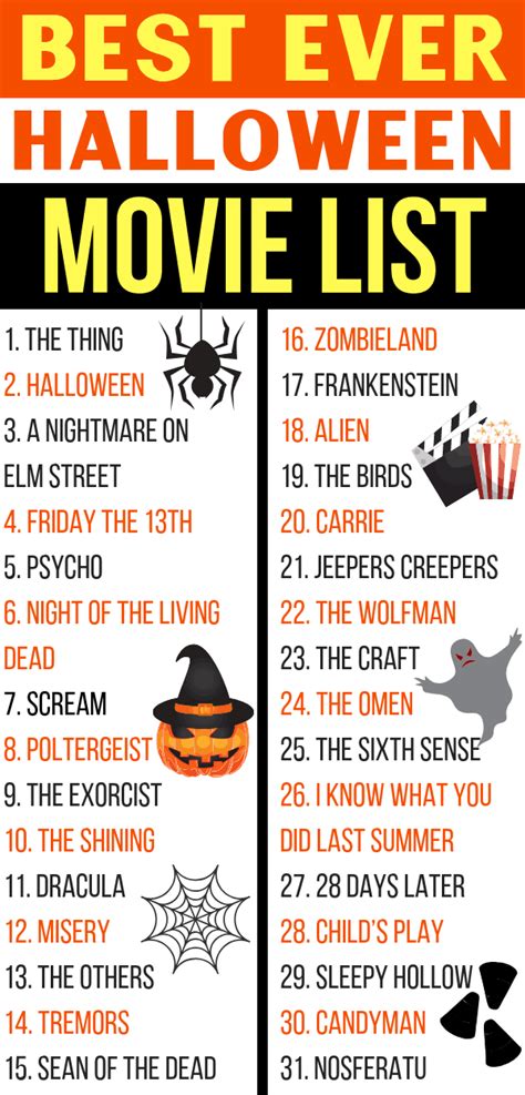 31 Days Of Halloween 2017 Horror Movie Marathon List Printable | Images and Photos finder