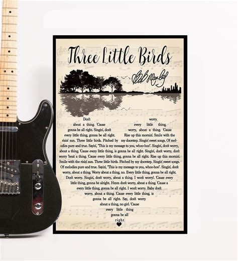 Bob Marley Three Little Birds Lyrics Poster Best Gift Ever | Etsy