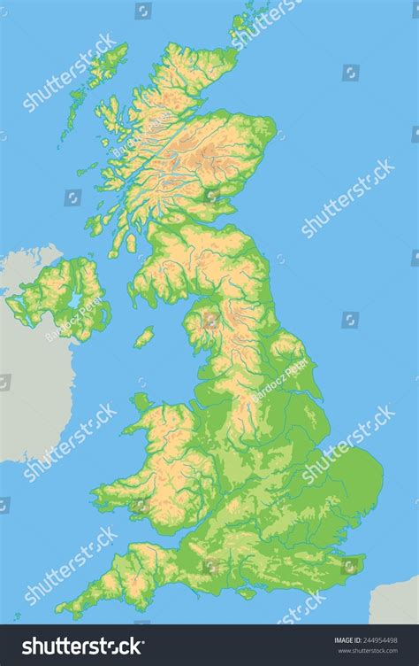 Physical Map Of England