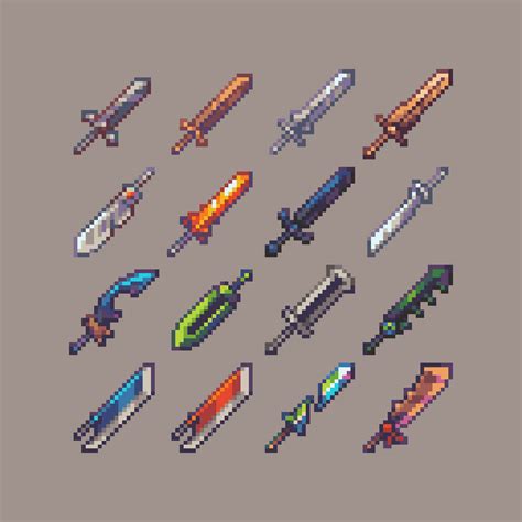 ArtStation - RPG Pixel Art Icon Collection: One-handed Swords