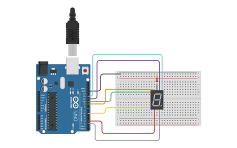 Circuit design 7 segment Display - Tinkercad