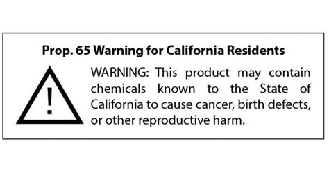 Prop 65 Warning for California Residents - Painted