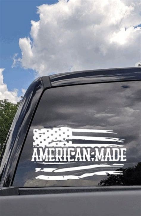 Us flag american made truck decal us flag decal usa flag stickers ...