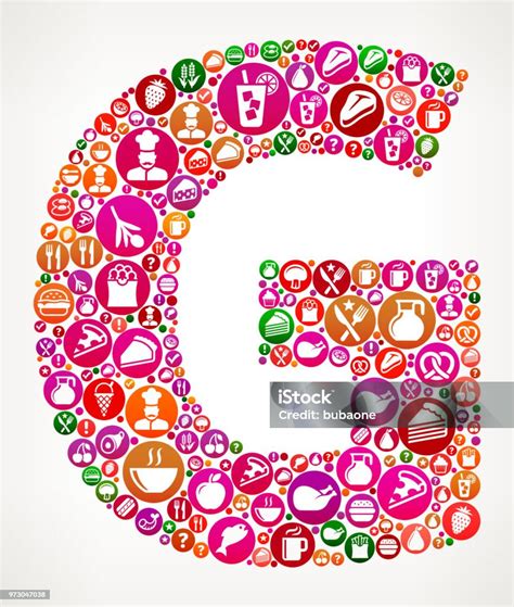 Letter G Food And Diet Vector Icon Background Stock Illustration ...