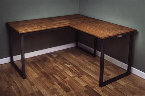 Remington Corner Desk - Russell Oak & Steel