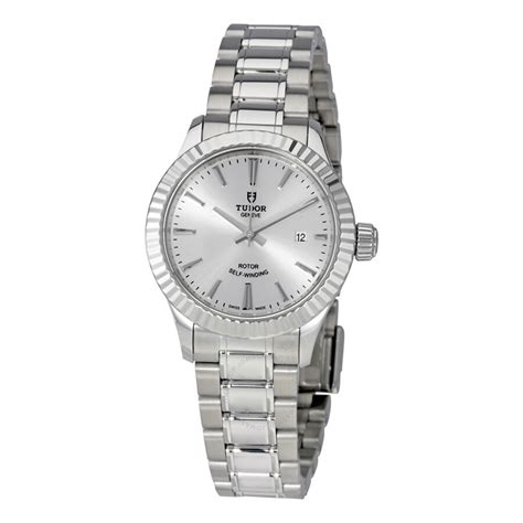 Tudor Style Silver Dial Automatic Ladies Watch 12110-SVSS - Style - Tudor - Watches - Jomashop