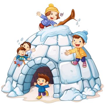 Happy Children Playing Outside The Igloo, Christmas, Children, Girl PNG Transparent Image and ...