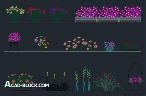 CAD Flowers DWG - Free CAD Blocks