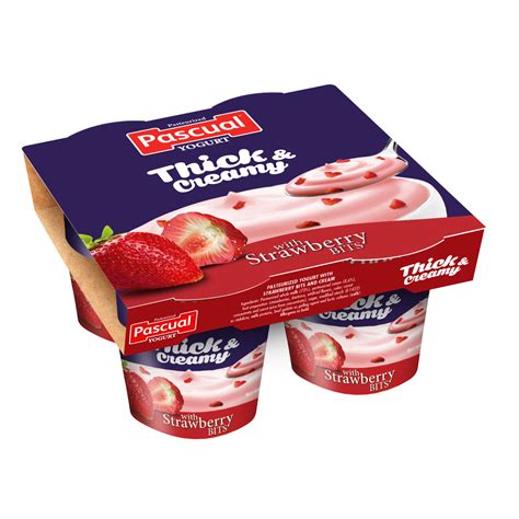 Pascual Creamy Delight Yogurt Thick & Creamy Strawberry 100g x 4 | Lazada PH