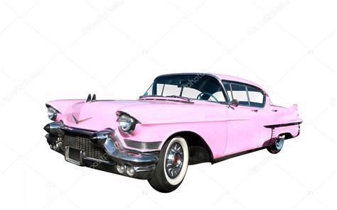 Classic pink car at beach on white background – Stock Editorial Photo ...