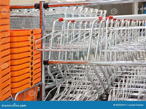 Shopping carts and baskets stock photo. Image of supermarket - 8255010