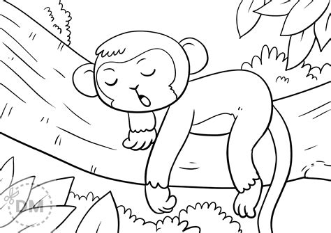 Cute Monkey Coloring Page | Free Printable Sheet - diy-magazine.com