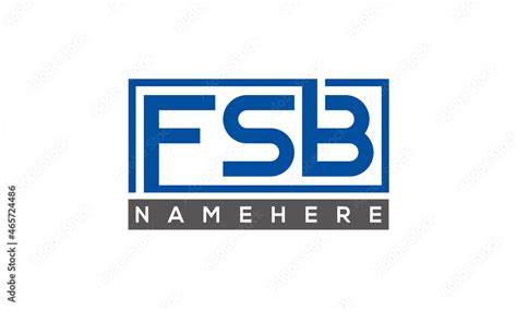 FSB Letters Logo With Rectangle Logo Vector Stock Vector | Adobe Stock