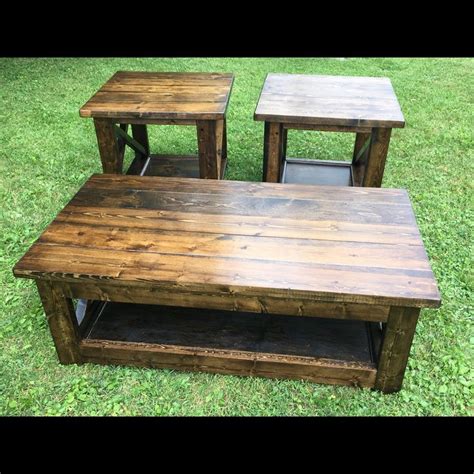 Rustic X coffee table with matching end tables | Rustic furniture diy, Coffee table, Barn wood ...