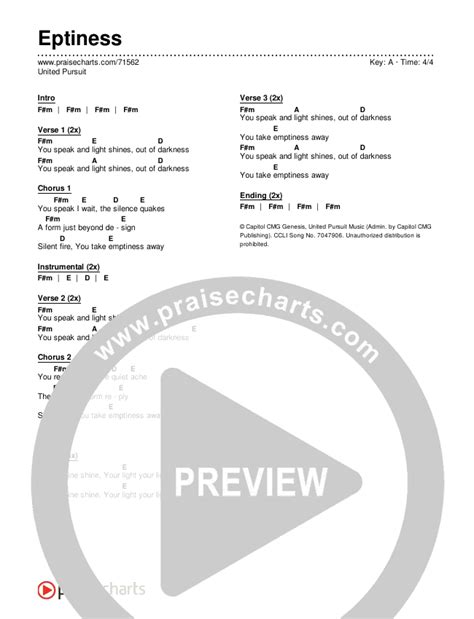 Emptiness Chords PDF (United Pursuit) - PraiseCharts