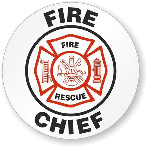 Hard Hat Stickers - Fire Chief Signs, SKU: HH-0024