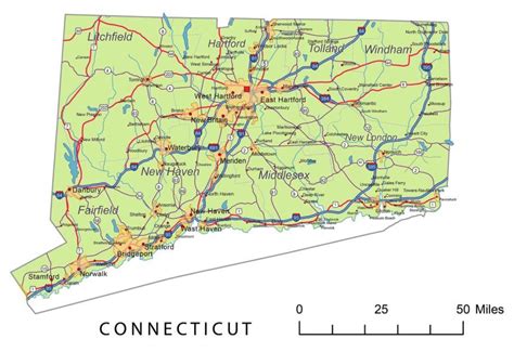 Preview of Connecticut State vector road map. lossless scalable AI,PDF ...