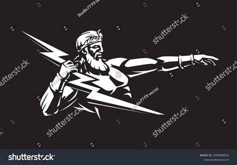 Zeus Charging Lightning Bolt Greek God Stock Vector (Royalty Free ...