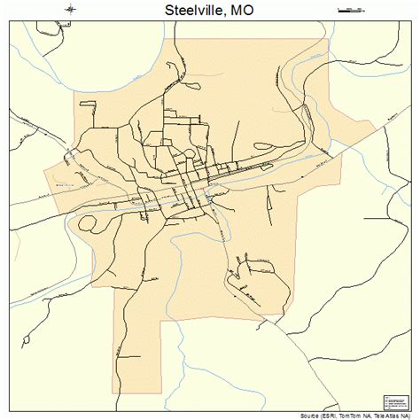 Steelville Missouri Street Map 2970576