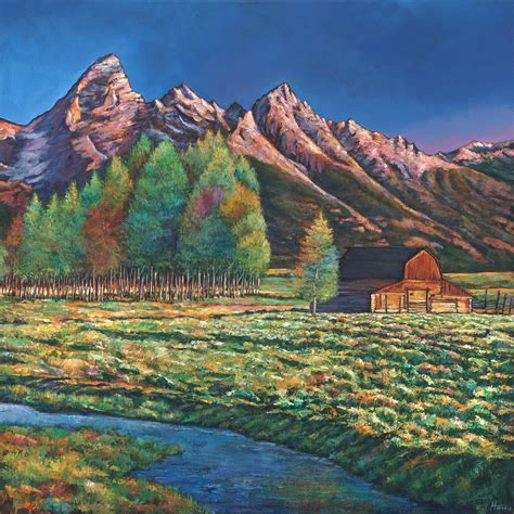 Wyoming - Limited Edition Hand Embellished Landscape Giclée Print ...