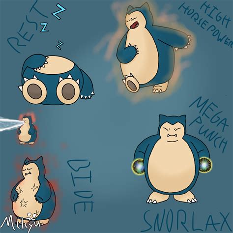 Snorlax Moveset Sheet by MikyuArt on DeviantArt