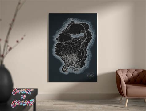 Gta 5 Map Canvas Gta 5 Map Wall Art Gta Decor Gta Wall Art - Etsy