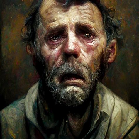 "The Anguished Man" painting, realistic, 4k | Midjourney