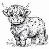 Highland Cow Coloring Book For Kids And Adults 20 Pages  Digital sketch template