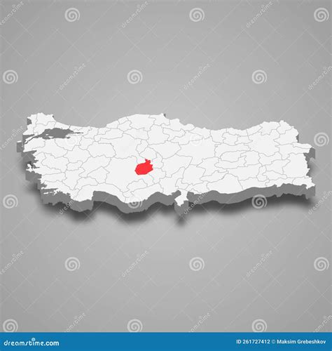 Aksaray Region Location within Turkey 3d Map Stock Vector - Illustration of political ...