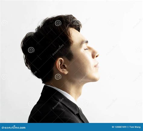 Side View of Young Handsome Man Face Stock Image - Image of brain ...