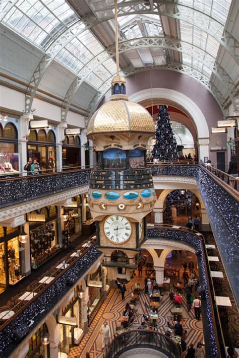 Queen Victoria Building Christmas with view of one of the two el ...