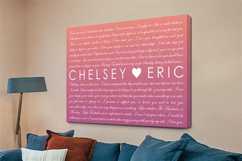 Forever in Words: Personalised Word Art Canvas for Weddings