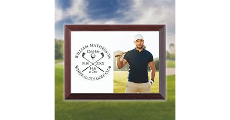 Personalized Hole in One Classic Photo Golfer Golf Award Plaque | Zazzle