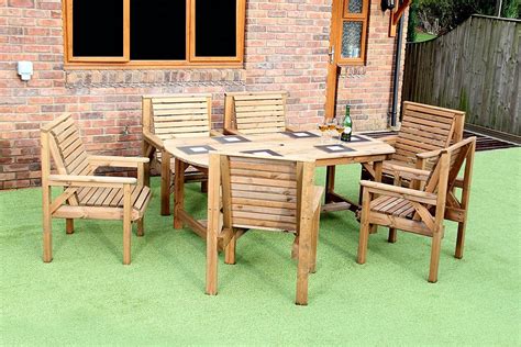 STAFFORDSHIRE GARDEN FURNITURE 6 FEET WOODEN GARDEN FURNITURE SET PATIO ...