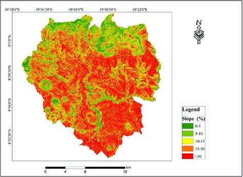 Slope map of the study area. | Download Scientific Diagram