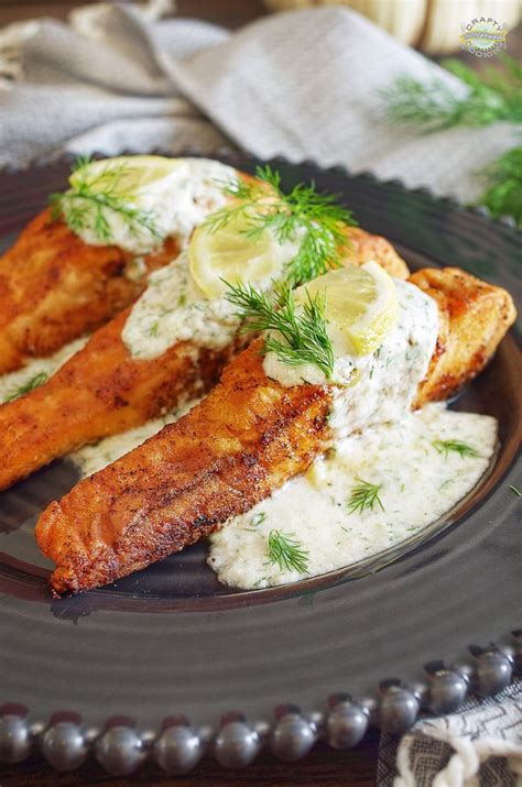 Pan Seared Salmon with Creamy Dill Sauce! Easy and Delicious meal!