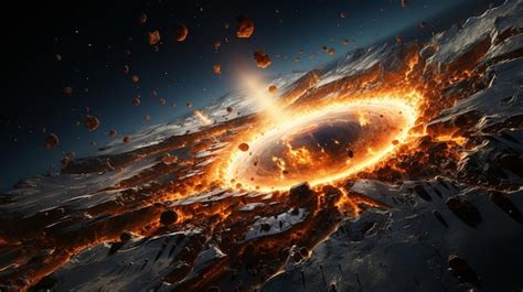 Premium AI Image | Meteor impact space astronomy photo realistic