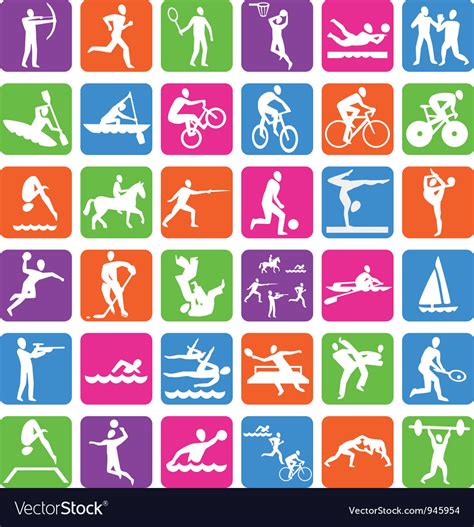 Collection with 36 olympic sport icons Royalty Free Vector