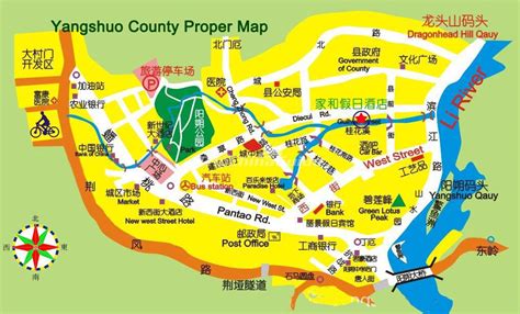 Yangshuo County Proper Map - Yangshuo Maps, China