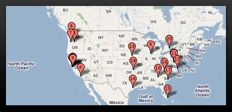 Map of all Google data center locations - Pingdom Royal