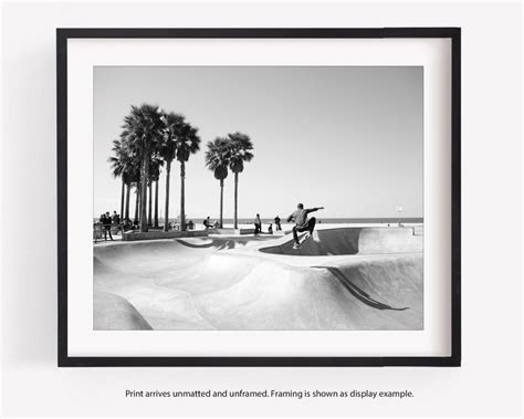 Skateboard Wall Art, Black and White Photography, Los Angeles Venice ...