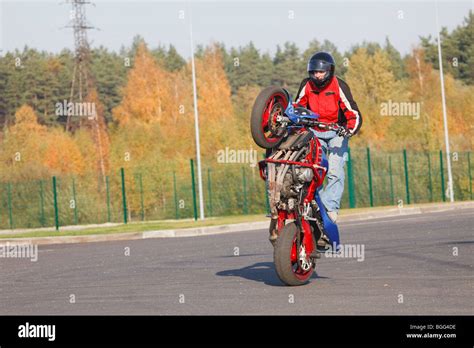 Motorbike wheelie hi-res stock photography and images - Alamy