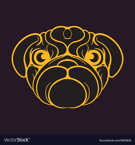 Pug Dog logo Royalty Free Vector Image - VectorStock