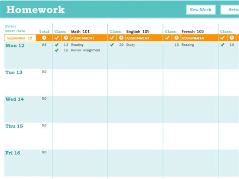 11 Free Homework Schedule Template (MS Word and MS Excel)