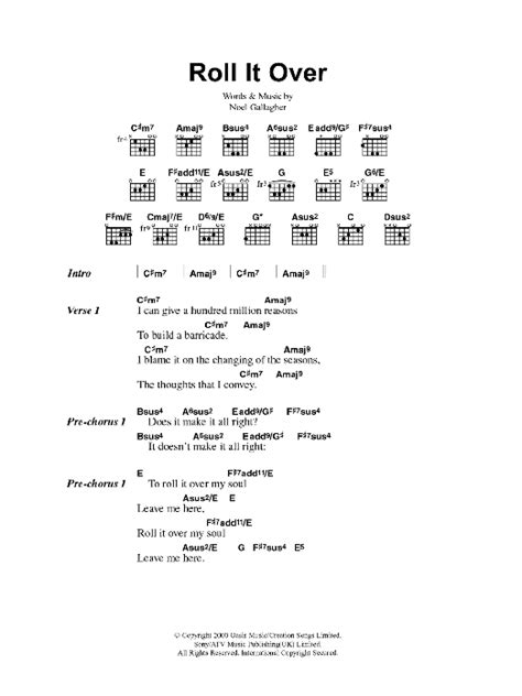 Roll It Over by Oasis - Guitar Chords/Lyrics - Guitar Instructor