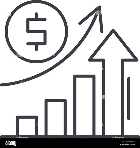 Economic growth line icon concept. Economic growth vector linear illustration, symbol, sign ...