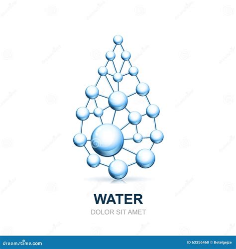 Abstract Molecular Cell Structure of Water Drop. Stock Vector ...